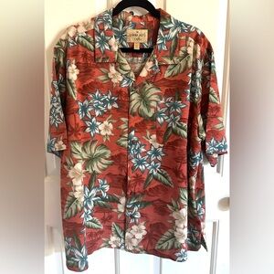 Havana Jacks Cafe Hawaiian Shirt Men’s XL Button Up Short Sleeve 100% Silk